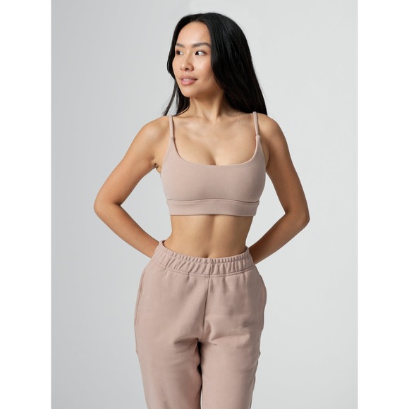 Buff Bunny Cloud Bralette Sports Bra  Super Soft Tan/Mauve Size Medium - Picture 3 of 8